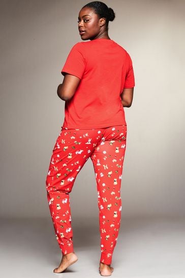 Lipsy Red Christmas Tree Curve Christmas Short Sleeve Pyjamas