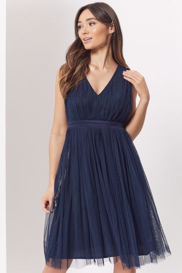 Navy midi dresses for weddings sales