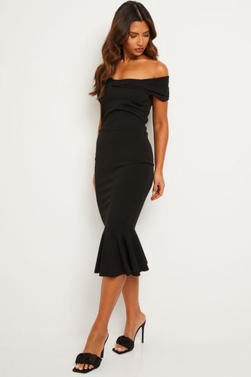 Quiz black 2025 bardot top