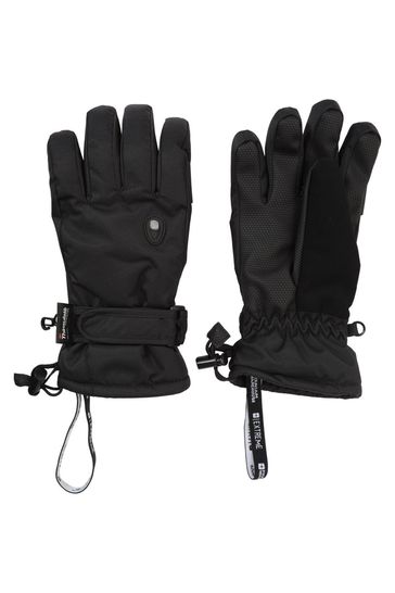 Mountain Warehouse Black Extreme Womens Waterproof Ski Gloves