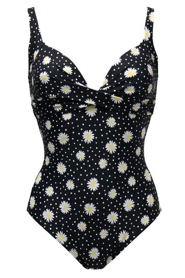 Buy Pour Moi Black Out Of Office Lightly Padded Non Wired Control Swimsuit from Next Luxembourg