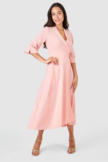 High low wrap dress new arrivals with sleeves