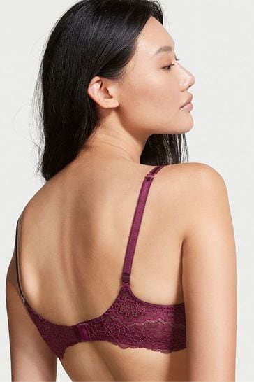 Buy Victoria's Secret Burgundy Purple Smooth Lace Wing Push Up Bra from  Next Latvia
