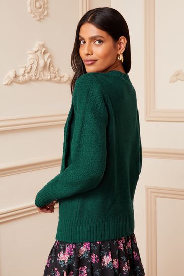 Green cable online knit jumper womens