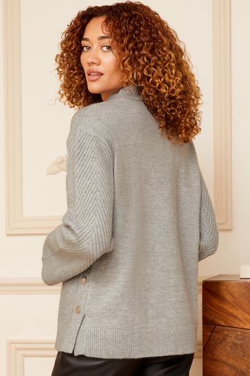 Grey funnel neck jumper best sale