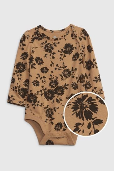 Gap Brown Floral Organic Cotton Mix and Match Printed Bodysuit