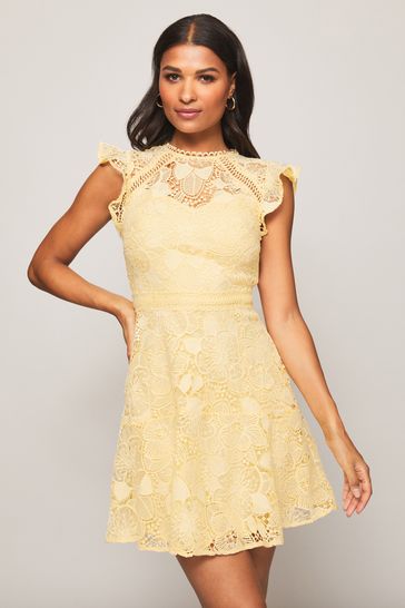 Lipsy yellow on sale lace dress