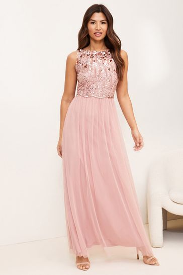Natalie blush top maxi dress