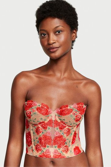 Buy Victoria's Secret Tomato Red Embroidered Illuminating Blooms Corset Bra  Top from Next Luxembourg