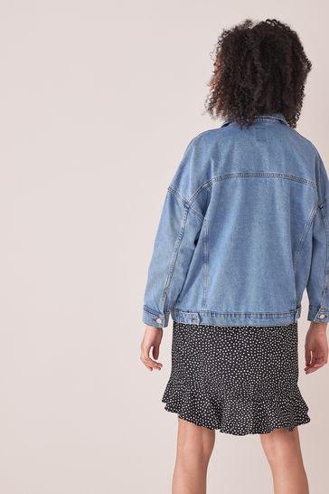 Next oversized denim jacket hotsell