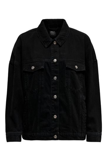 Buy ONLY Black Long Sleeve Oversized Denim Jacket from Next Singapore