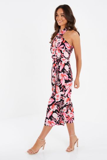Buy Quiz Black Tropical Print Palazzo Jumpsuit from Next Luxembourg