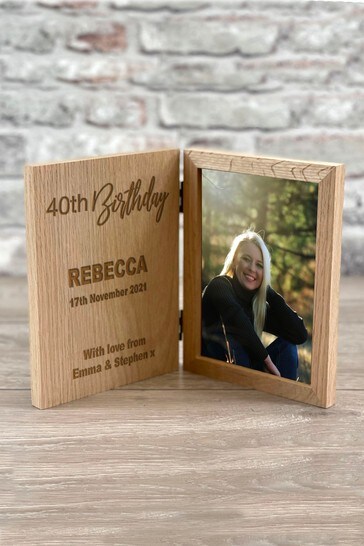 Personalised Birthday Engraved Wooden Picture Frame by Izzy Rose
