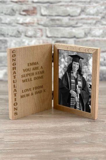Personalised Congratulations Engraved Wooden Photo  Frame by Izzy Rose