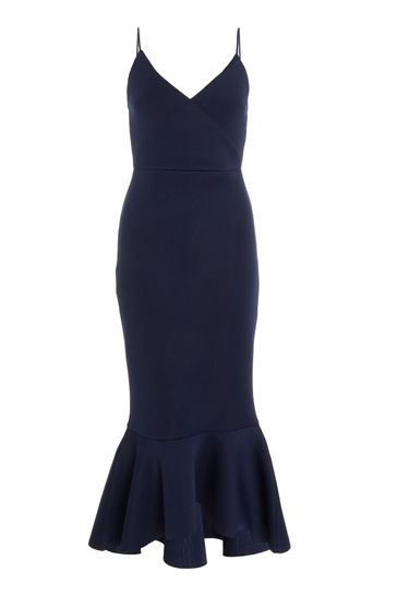 Blue fishtail midi dress clearance