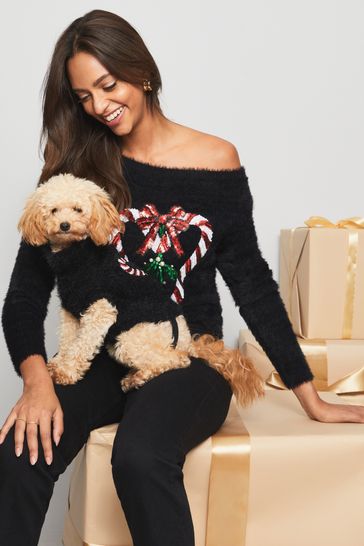 Slash neck christmas jumper cheap