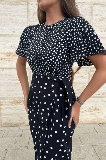 Black with white dots dress on sale