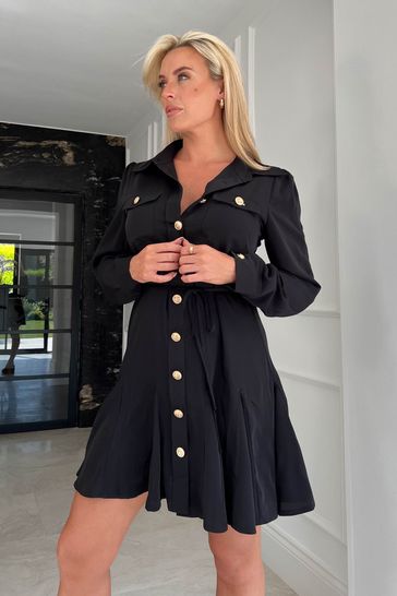 Black skater cheap shirt dress