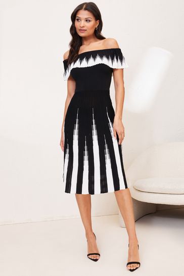 Monochrome midi outlet dress