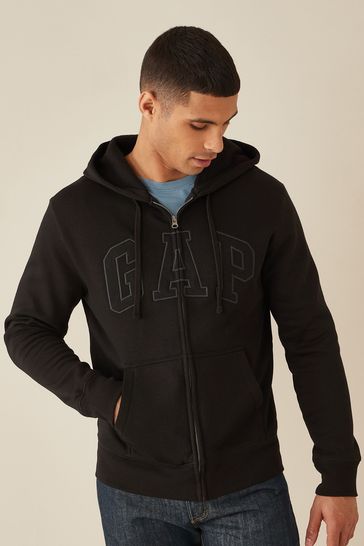 Gap Black Logo Zip Hoodie