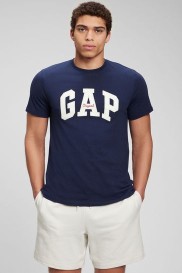 Gap Blue Logo Short Sleeve Crew Neck T Shirt