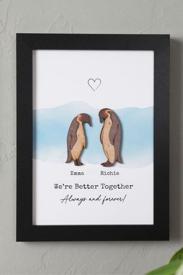 Personalised Penguins Couples Print by No Ordinary Gift