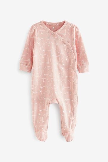 Gap Pink Brannan Bear Long Sleeve Baby Sleepsuit (Newborn - 24mths)