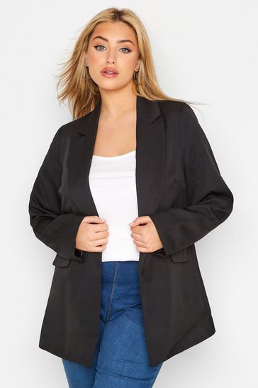 Yours Curve Black Lined Blazer