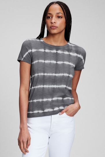 Buy Gap Black Tie Dye ForeverSoft Crewneck T Shirt from Next