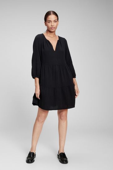 Buy Gap Black Tiered Mini Dress from Next Luxembourg