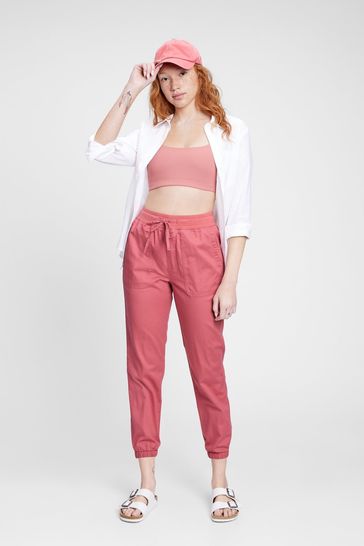 Buy Gap Pink Ribbed Twill Joggers from Next Luxembourg