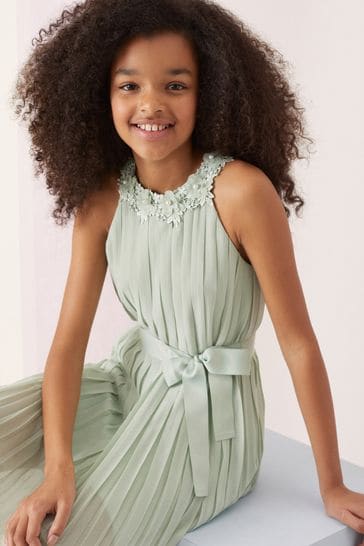 Lipsy girl pleated chiffon hot sale dress