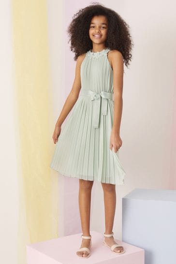 Lipsy girl pleated hotsell chiffon dress