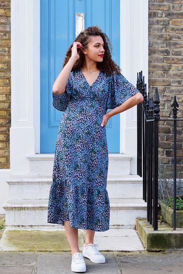 Blue tea dress top