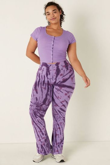 Buy Victoria's Secret PINK Chalk Violet Tie Dye Cotton High Waist Flare  Leggings from Next Luxembourg