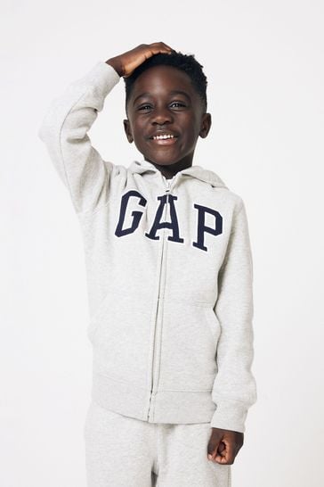 Gap Grey Logo Zip Up Hoodie (4-13yrs)