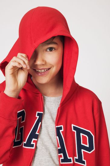 Buy Gap Red Logo Zip Through Hoodie 4 13yrs from Next Denmark