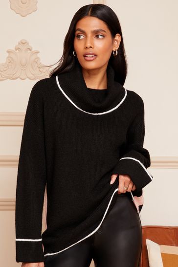 Black turtleneck knit cheap jumper