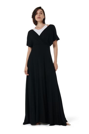 Black double layer dress store