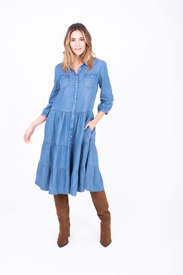 Brakeburn Blue Aubree Shirt Dress