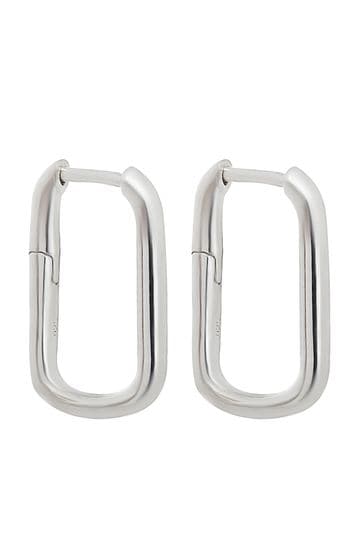 Buy Simply Silver Sterling Silver 925 Mini Rectangle Hoop Earrings