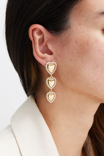 Pearl deals heart earrings