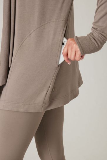 Buy Athleta Neutral Pranayama Restore Long Wrap Cardigan from Next