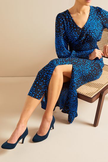 Navy blue wide fit shoes sale
