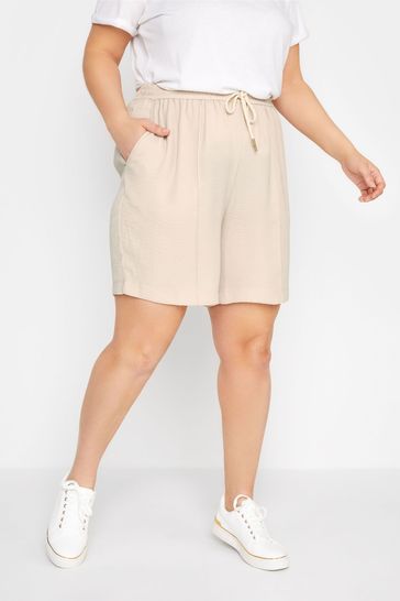 Yours Curve Neutral Washed Twill Shorts