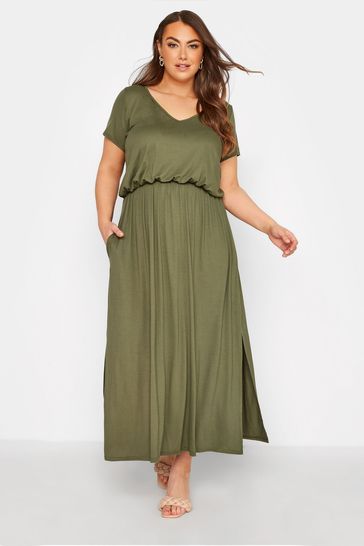 V neck shop pocket dress