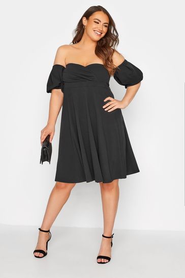 Black off the shoulder sales skater dress