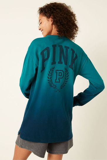 Buy Victoria s Secret PINK Deep Lake Blue Cotton Long Sleeve