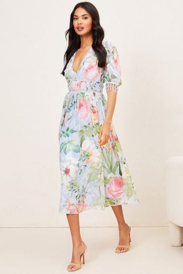 Lipsy floral v best sale neck skater dress