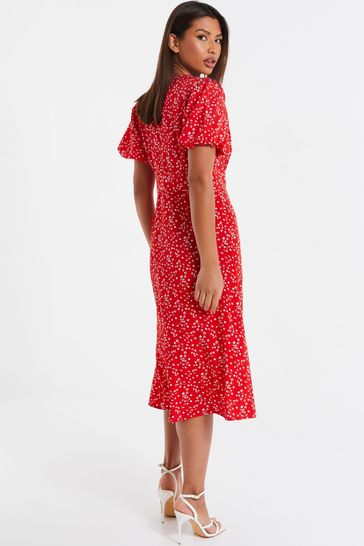 Buy Quiz Red Ditsy Print Midi Dress from Next Austria